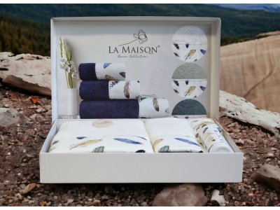Подарочный набор полотенец La Maison с парфюмом - Vera Ekru (Turkey), 3 штуки Подарочный набор полотенец La Maison с парфюмом - Vera Ekru (Turkey), 3 штуки